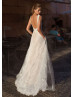 Beaded Ivory Lace Wedding Dress With Side Pockets